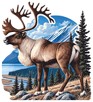 Realistic Alaskan Caribou Sticker (Peel N' Stick)